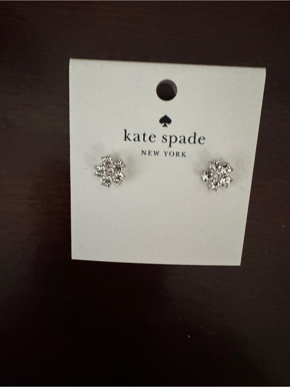 kate spade clear crystal stud earrings - silver